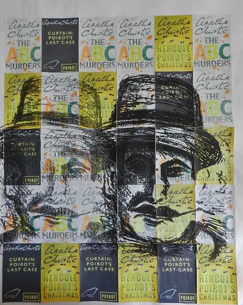 litho polyester met collage, De never ending carreer van Poirot